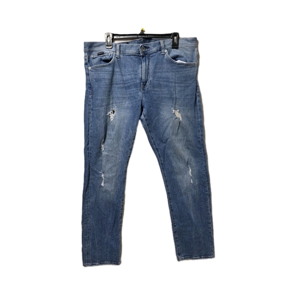 ARMANI EXCHANGE BLUE DISTRESSED J16 STRAIGHT JEANS SIZE 36